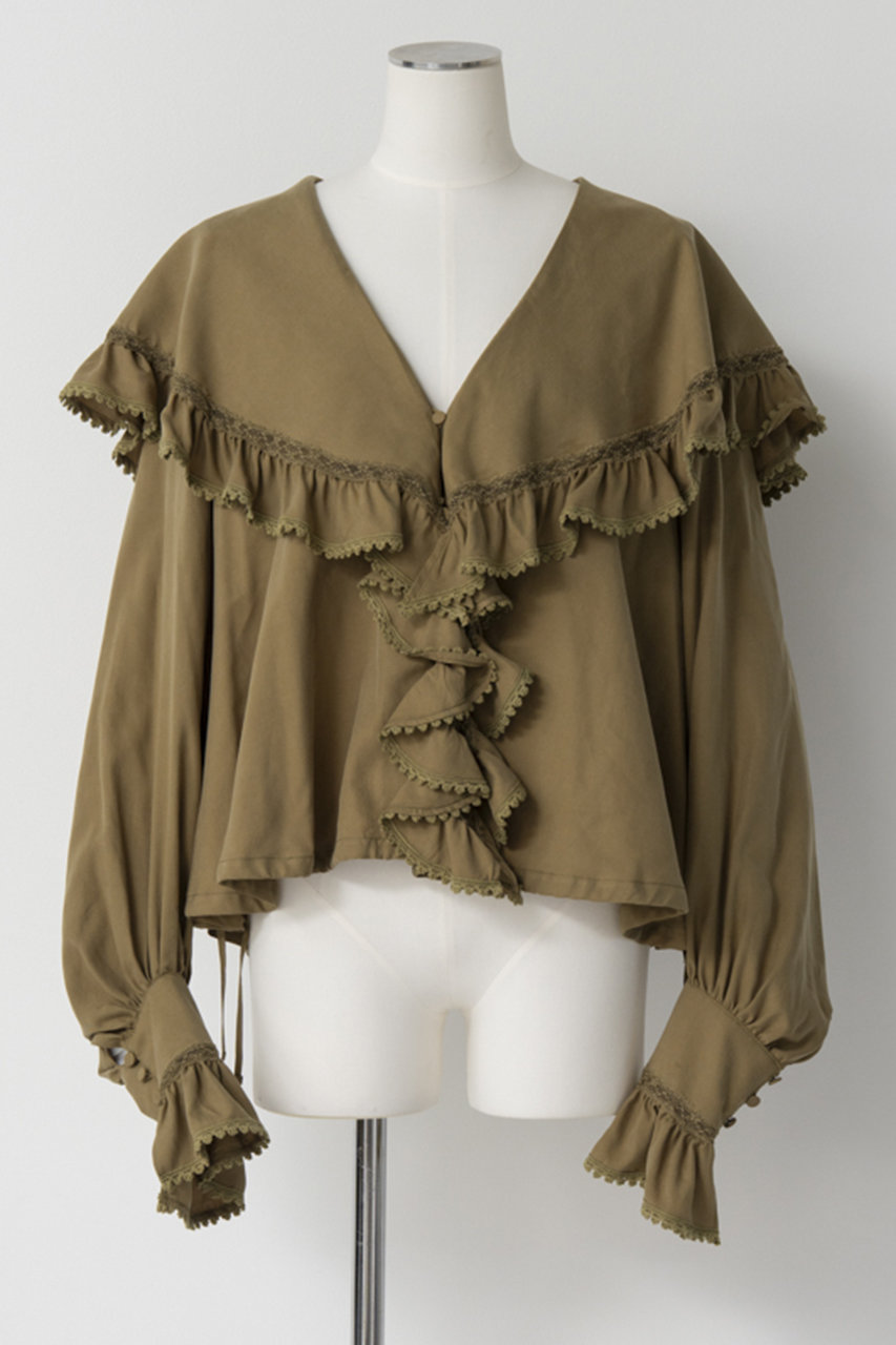 メゾンスペシャル/MAISON SPECIALの【予約販売】Lace Frill Collar Blouse/レースフリルカラーブラウス(OLV(オリーブ)/21262315804)