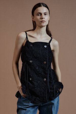 メゾンスペシャル/MAISON SPECIALのLace Apron Tunic/レースエプロンチュニック(110500/110505)