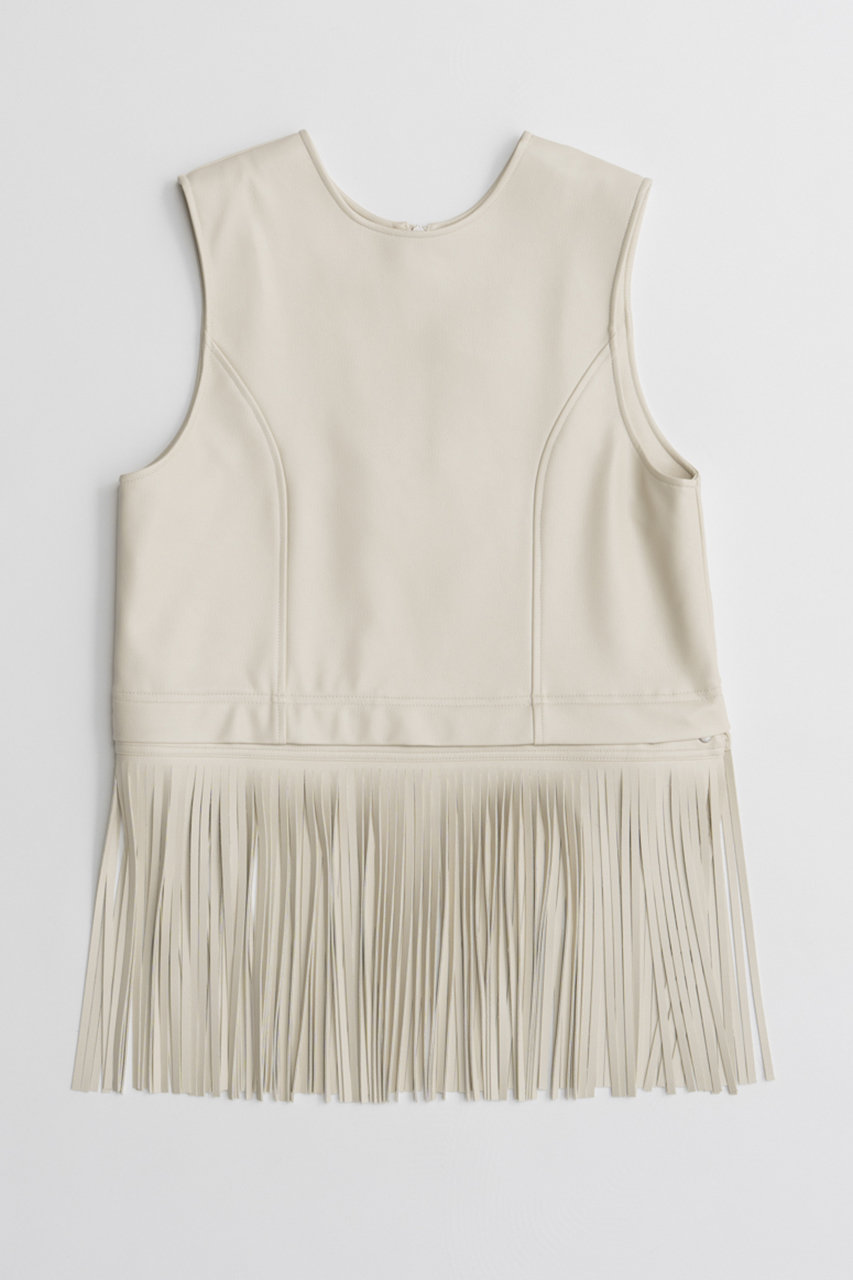 メゾンスペシャル/MAISON SPECIALの【予約販売】Multi-Fringe Faux Leather Vest/マルチフリンジフェイクレザーベスト(IVR(アイボリー)/21262316001)