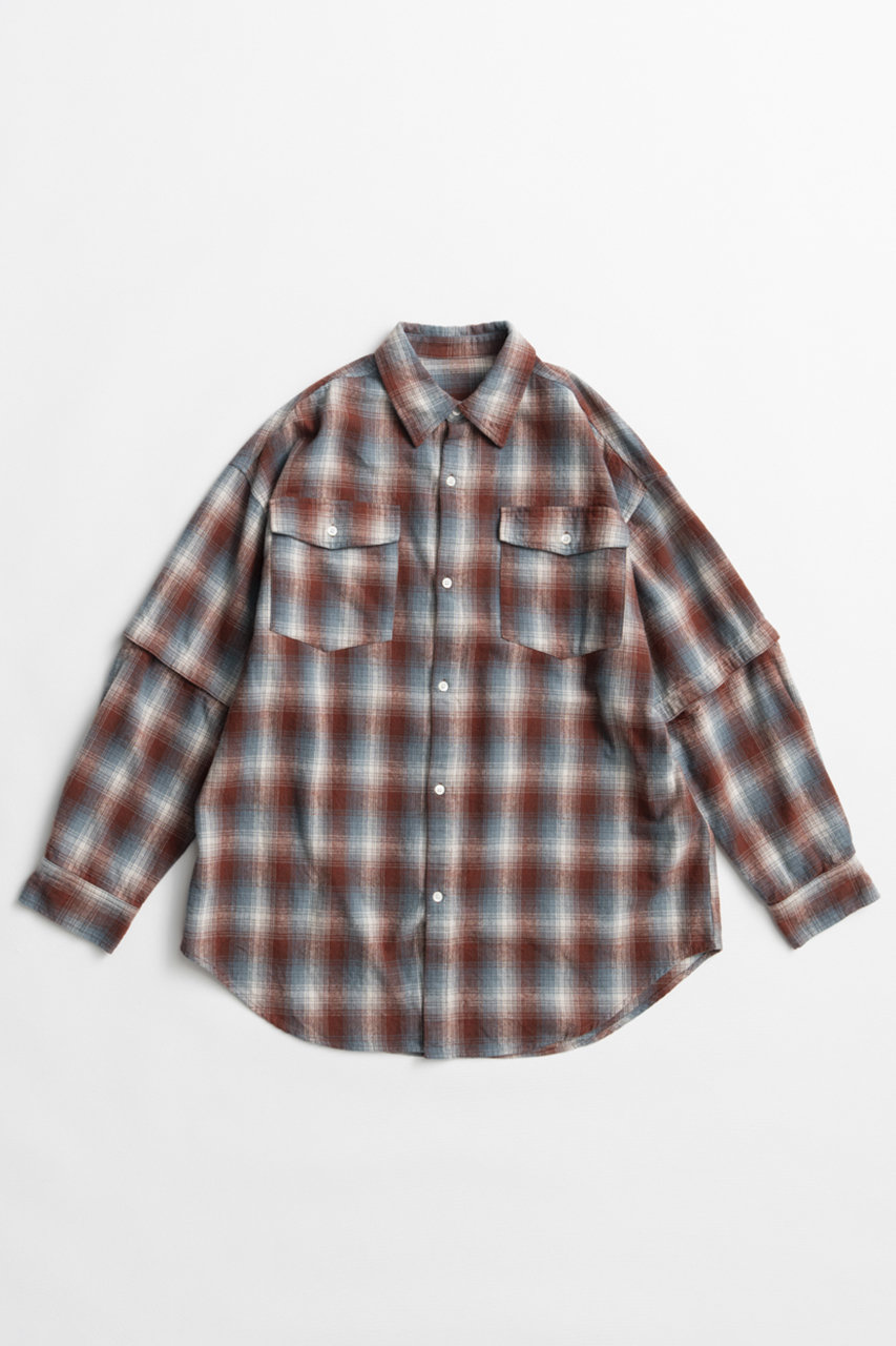 メゾンスペシャル/MAISON SPECIALの【予約販売】2WAY Check Overshirt/2WAYチェックオーバーシャツ(BRN(ブラウン)/21262316301)
