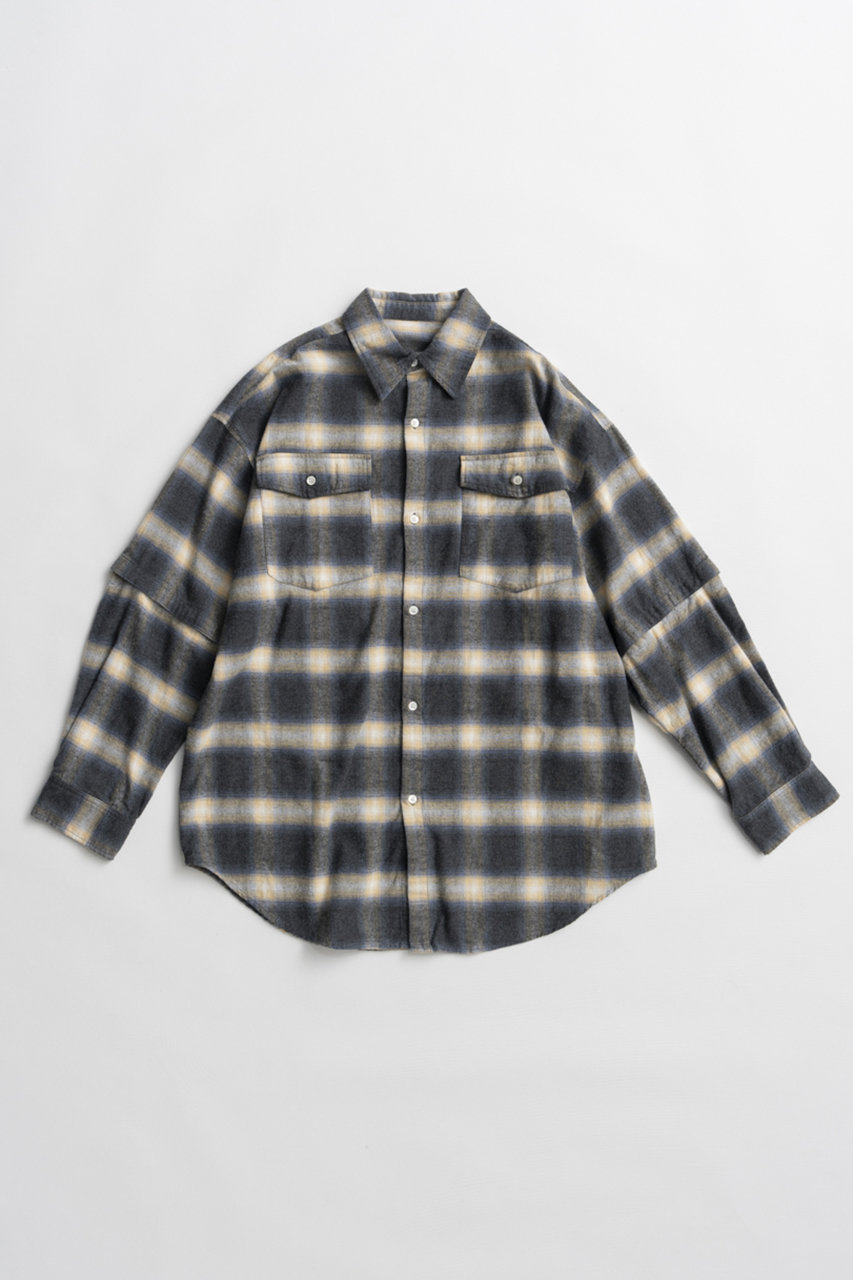 メゾンスペシャル/MAISON SPECIALの【予約販売】2WAY Check Overshirt/2WAYチェックオーバーシャツ(BLU(ブルー)/21262316301)