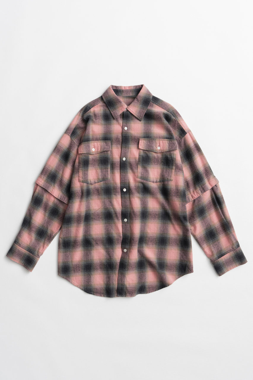 メゾンスペシャル/MAISON SPECIALの【予約販売】2WAY Check Overshirt/2WAYチェックオーバーシャツ(PNK(ピンク)/21262316301)