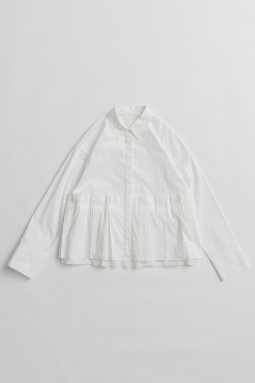 メゾンスペシャル/MAISON SPECIALの【予約販売】Tuck Pleated Peplum Shirt/タックプリーツペプラムシャツ(WHT(ホワイト)/21262316303)