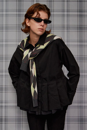 メゾンスペシャル/MAISON SPECIALの【予約販売】Tuck Pleated Peplum Shirt/タックプリーツペプラムシャツ(110400/110403)
