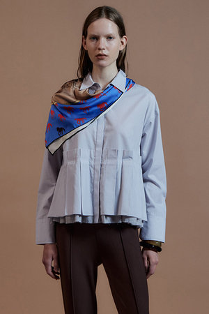 メゾンスペシャル/MAISON SPECIALの【予約販売】Tuck Pleated Peplum Shirt/タックプリーツペプラムシャツ(110400/110403)