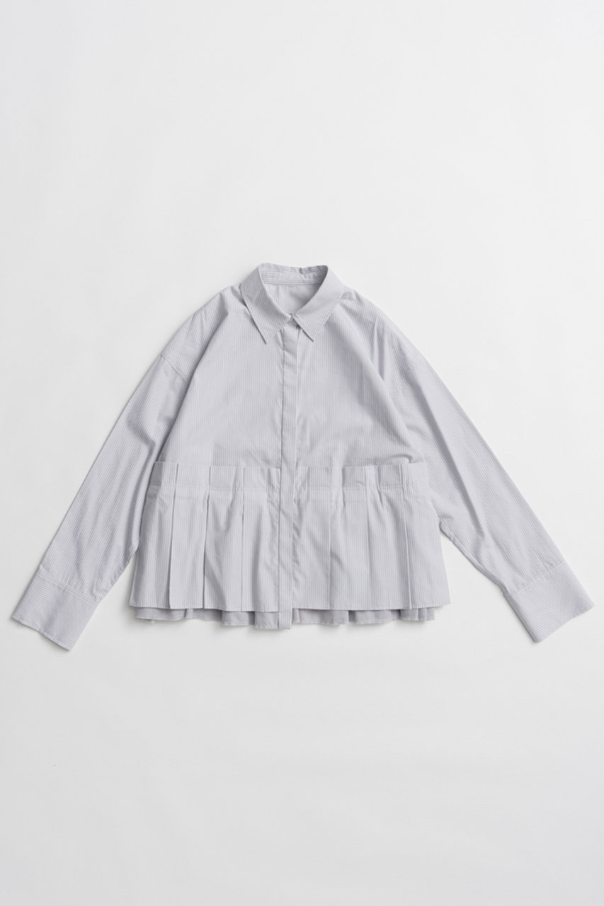 メゾンスペシャル/MAISON SPECIALの【予約販売】Tuck Pleated Peplum Shirt/タックプリーツペプラムシャツ(GRY(グレー)/21262316303)