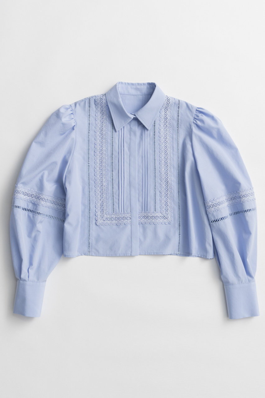 メゾンスペシャル/MAISON SPECIALの【予約販売】Pintuck Lace Blouse/ピンタックレースブラウス(S.BLU(スカイブルー)/21262316304)