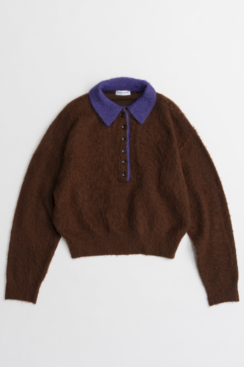 メゾンスペシャル/MAISON SPECIALの【予約販売】Layered Polo Knit/レイヤードポロニット(BRN(ブラウン)/21262365201)