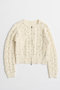 【予約販売】Cable Flower Knit Cardigan/ケーブルフラワーニットカーデ メゾンスペシャル/MAISON SPECIAL WHT(ホワイト)