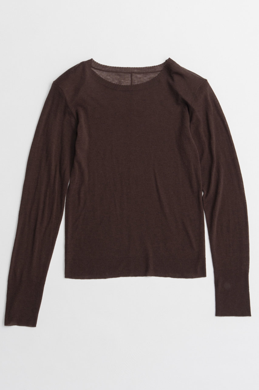 メゾンスペシャル/MAISON SPECIALの【予約販売】Shoulder Pad Sheer Knit Top/ショルダーパッドシアーニットトップ(BRN(ブラウン)/21262365301)