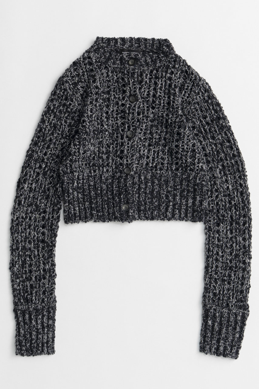 メゾンスペシャル/MAISON SPECIALの【予約販売】Mesh Slub Compact Cardigan/メッシュスラブコンパクトカーディガン(BLK(ブラック)/21262365303)