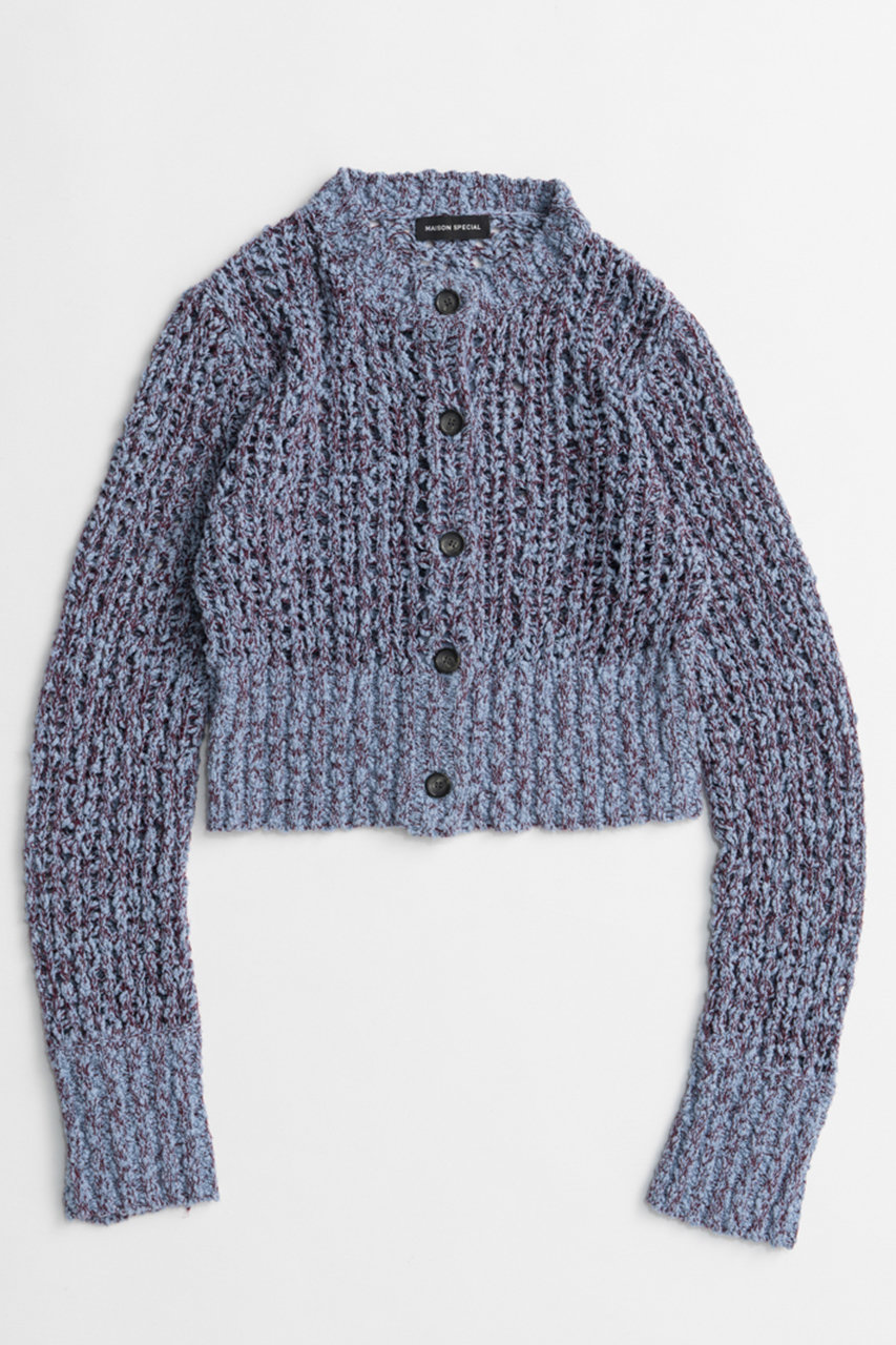 メゾンスペシャル/MAISON SPECIALの【予約販売】Mesh Slub Compact Cardigan/メッシュスラブコンパクトカーディガン(BLU(ブルー)/21262365303)