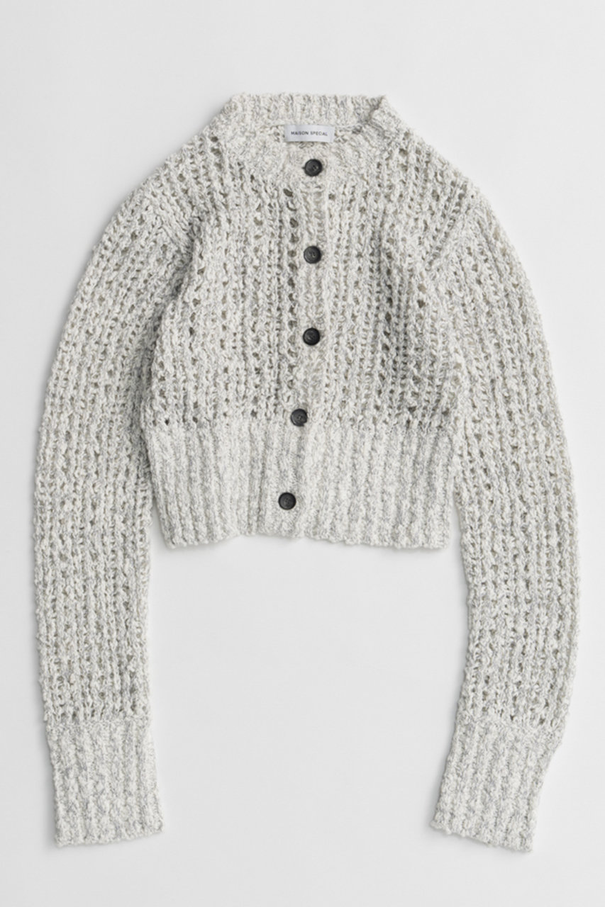 メゾンスペシャル/MAISON SPECIALの【予約販売】Mesh Slub Compact Cardigan/メッシュスラブコンパクトカーディガン(WHT(ホワイト)/21262365303)