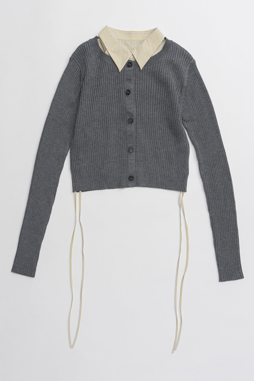 メゾンスペシャル/MAISON SPECIALの【予約販売】Layered Shirt Knit/レイヤードシャツニット(GRY(グレー)/21262365304)