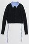 【予約販売】Layered Shirt Knit/レイヤードシャツニット メゾンスペシャル/MAISON SPECIAL BLK(ブラック)