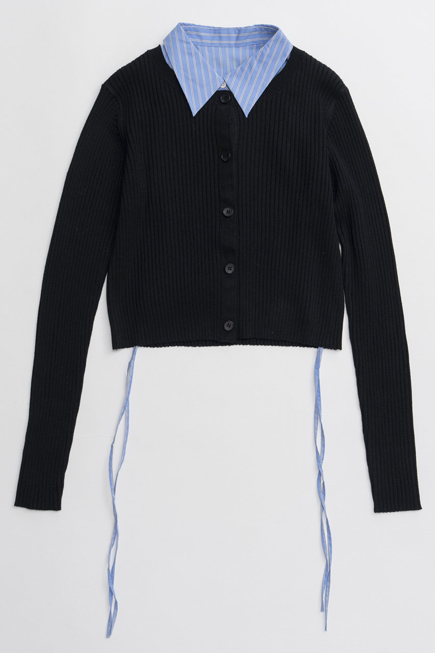 メゾンスペシャル/MAISON SPECIALの【予約販売】Layered Shirt Knit/レイヤードシャツニット(BLK(ブラック)/21262365304)
