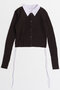 【予約販売】Layered Shirt Knit/レイヤードシャツニット メゾンスペシャル/MAISON SPECIAL BRN(ブラウン)