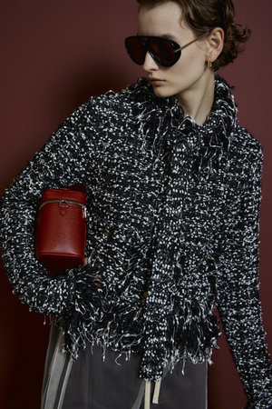メゾンスペシャル/MAISON SPECIALの【予約販売】Fringe Tweed Knit Cardigan/フリンジツイードニットカーディガン(110300/110303)