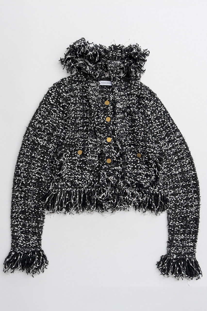 メゾンスペシャル/MAISON SPECIALの【予約販売】Fringe Tweed Knit Cardigan/フリンジツイードニットカーディガン(MLT1(マルチカラー)/21262365305)