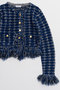 【予約販売】Fringe Tweed Knit Cardigan/フリンジツイードニットカーディガン メゾンスペシャル/MAISON SPECIAL