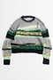 【予約販売】Multi-Border Sheer Knit/マルチボーダーシアーニット メゾンスペシャル/MAISON SPECIAL GRN(グリーン)