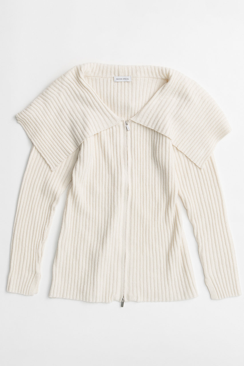 メゾンスペシャル/MAISON SPECIALの【予約販売】Big Collar Cardigan/ビッグカラーカーディガン(WHT(ホワイト)/21262365307)