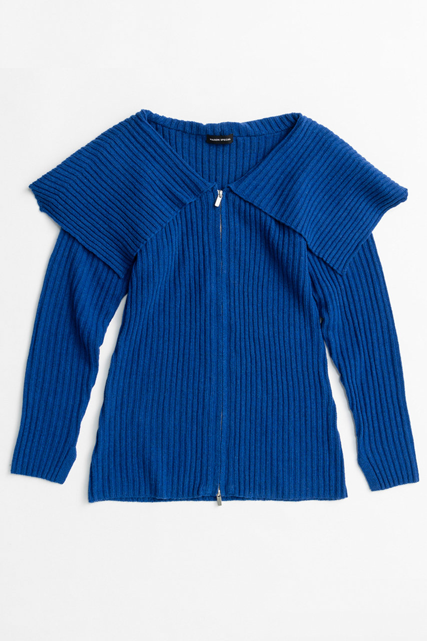 メゾンスペシャル/MAISON SPECIALの【予約販売】Big Collar Cardigan/ビッグカラーカーディガン(BLU(ブルー)/21262365307)