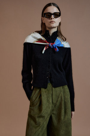 メゾンスペシャル/MAISON SPECIALの【予約販売】Raccoon Blend Stand Collar Cardigan/ラクーンブレンドスタンドカラーカーディガン(110300/110303)