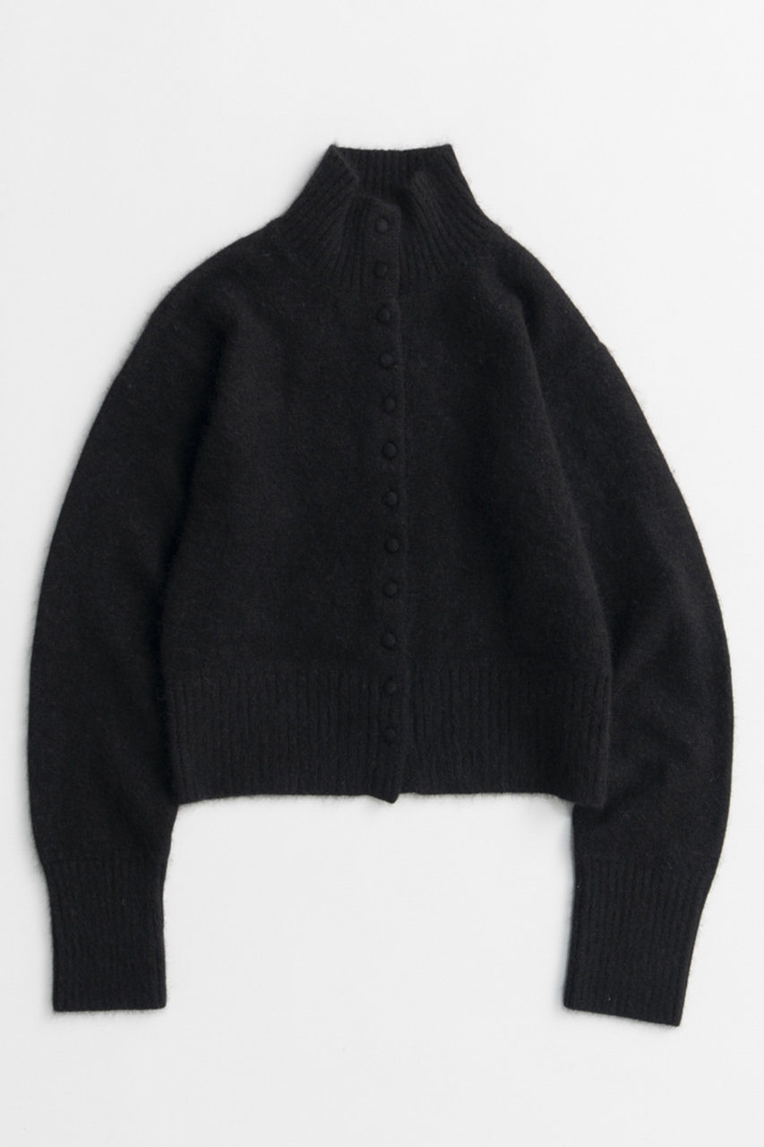 メゾンスペシャル/MAISON SPECIALの【予約販売】Raccoon Blend Stand Collar Cardigan/ラクーンブレンドスタンドカラーカーディガン(BLK(ブラック)/21262365801)