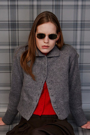 メゾンスペシャル/MAISON SPECIALの【予約販売】Raccoon Blend Stand Collar Cardigan/ラクーンブレンドスタンドカラーカーディガン(110300/110303)
