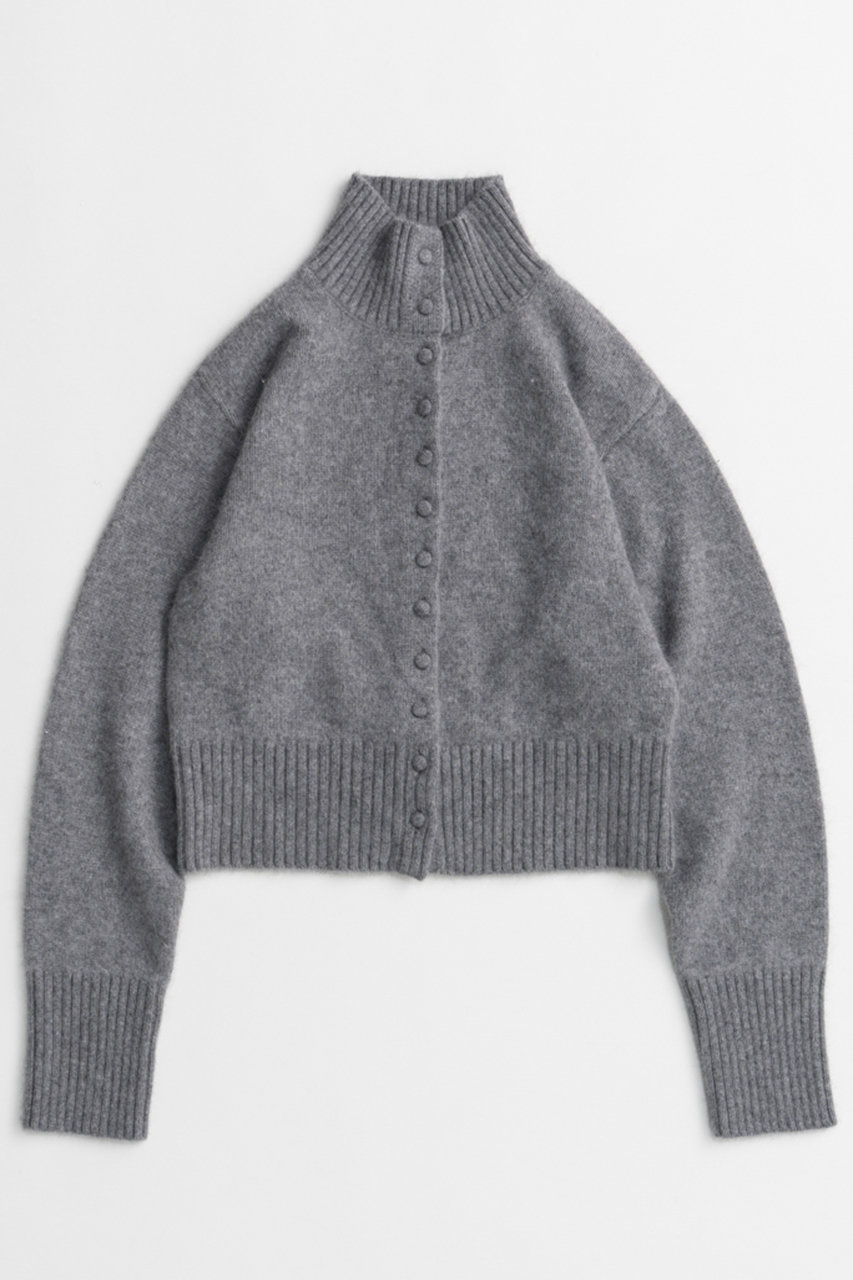 メゾンスペシャル/MAISON SPECIALの【予約販売】Raccoon Blend Stand Collar Cardigan/ラクーンブレンドスタンドカラーカーディガン(GRY(グレー)/21262365801)