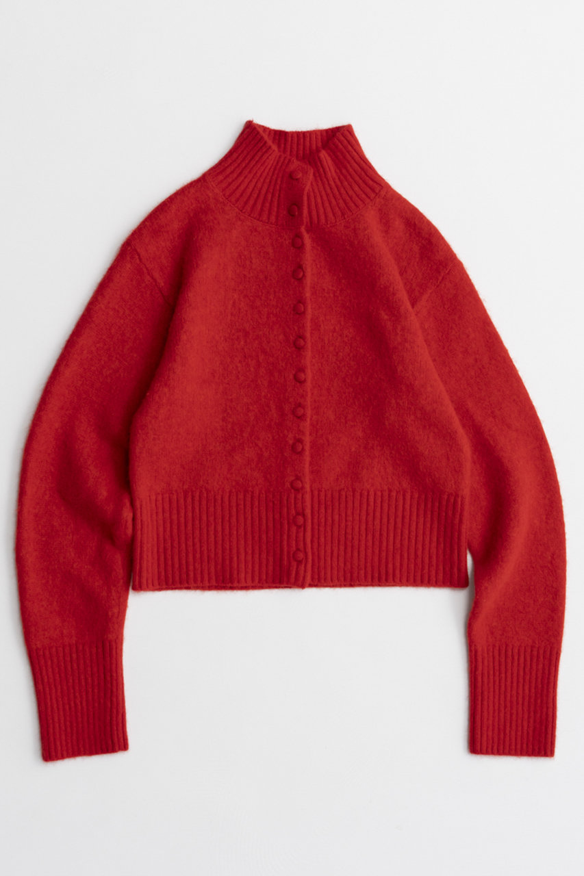 メゾンスペシャル/MAISON SPECIALの【予約販売】Raccoon Blend Stand Collar Cardigan/ラクーンブレンドスタンドカラーカーディガン(RED(レッド)/21262365801)