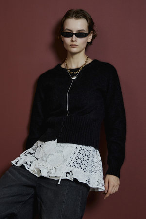 メゾンスペシャル/MAISON SPECIALの【予約販売】Raccoon Blend 2-Way Front Button Pullover/ラクーンブレンド2WAYフロントボタンPO(110300/110301)