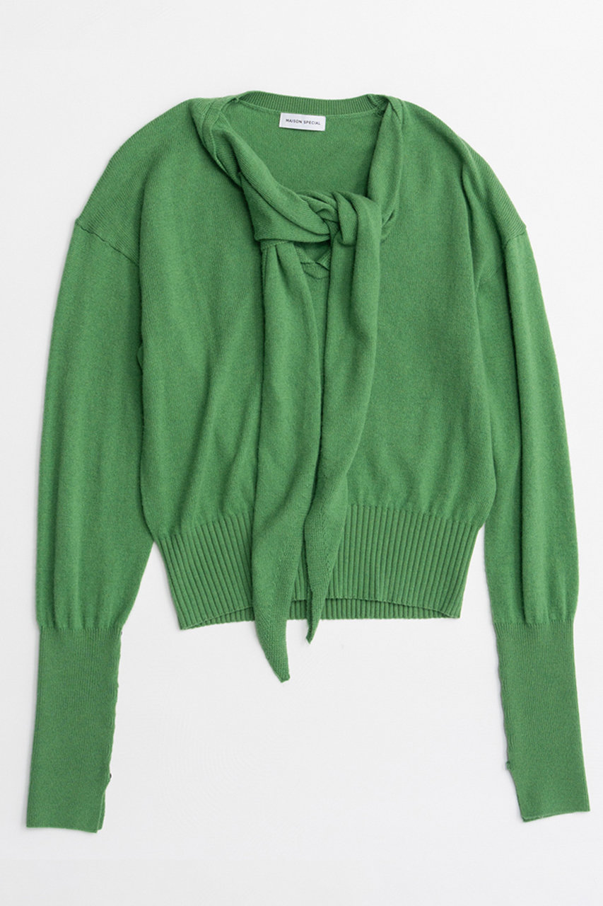 メゾンスペシャル/MAISON SPECIALの【予約販売】Scarf Knit Top/マフラーニットトップ(GRN(グリーン)/21262365803)