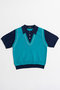Polo Layered Knit/ポロレイヤードニット メゾンスペシャル/MAISON SPECIAL T.BLU(ターコイズブルー)