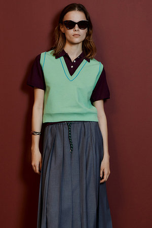 メゾンスペシャル/MAISON SPECIALのPolo Layered Knit/ポロレイヤードニット(110300/110301)