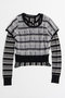 Layered Check-Like Knit/レイヤードチェックライクニット メゾンスペシャル/MAISON SPECIAL BLK(ブラック)