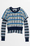 Layered Check-Like Knit/レイヤードチェックライクニット メゾンスペシャル/MAISON SPECIAL BLU(ブルー)