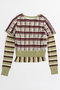 Layered Check-Like Knit/レイヤードチェックライクニット メゾンスペシャル/MAISON SPECIAL