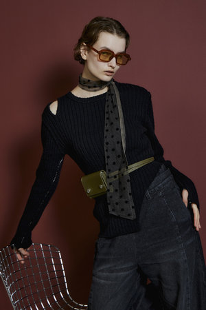 メゾンスペシャル/MAISON SPECIALの【予約販売】Wide Slit Knit Top/ワイドスリットニットトップス(110300/110301)