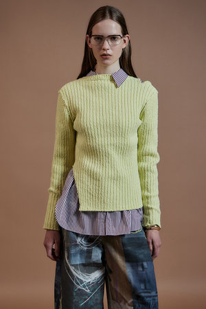 メゾンスペシャル/MAISON SPECIALの【予約販売】Wide Slit Knit Top/ワイドスリットニットトップス(110300/110301)