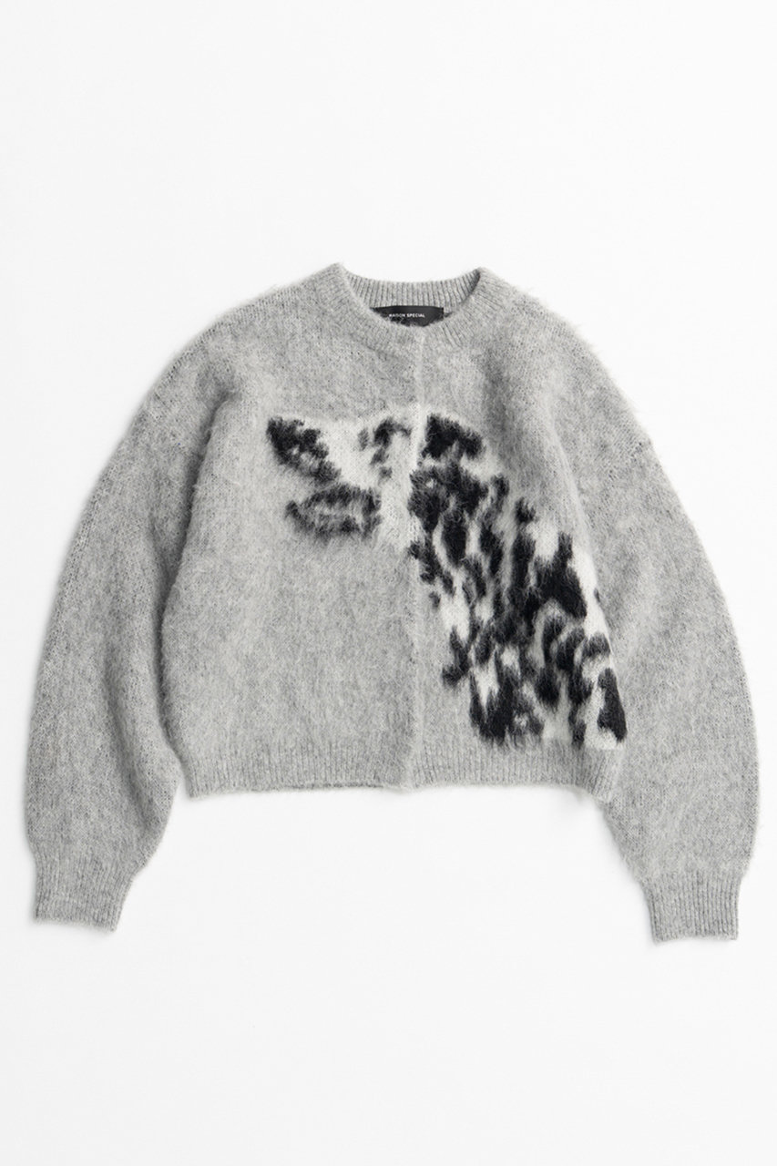 メゾンスペシャル/MAISON SPECIALの【予約販売】Dalmatian Knit Cardigan/ダルメシアンニットカーデ(GRY(グレー)/21262366003)