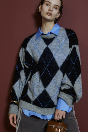 メゾンスペシャル/MAISON SPECIALの【予約販売】Oversized Argyle Knit/オーバーアーガイルニット(110300/110301)