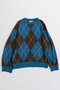 【予約販売】Oversized Argyle Knit/オーバーアーガイルニット メゾンスペシャル/MAISON SPECIAL BLU(ブルー)