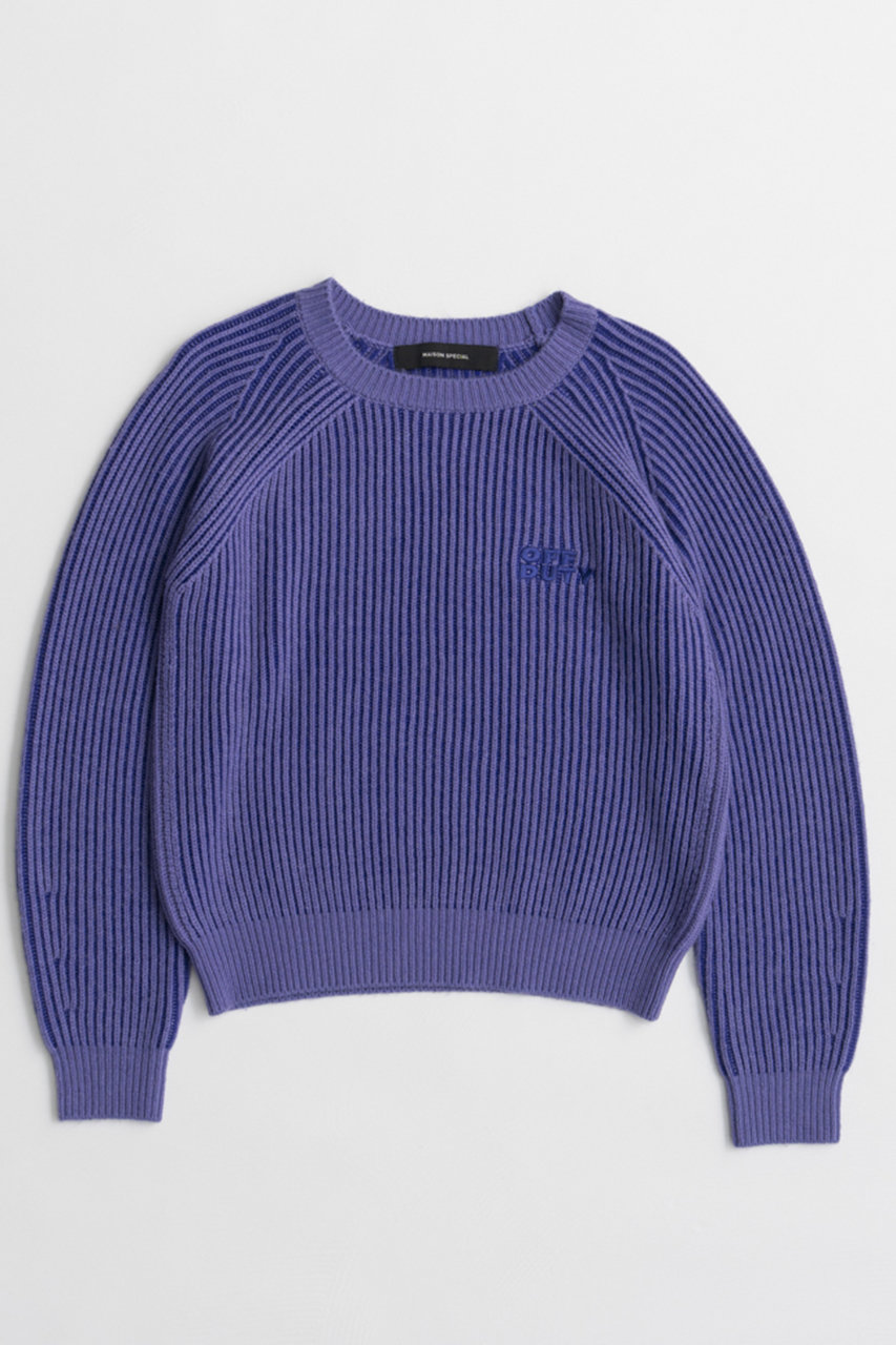 メゾンスペシャル/MAISON SPECIALの【予約販売】OFF DUTY Logo Knit/OFF DUTYロゴニット(PPL(パープル)/21262366302)