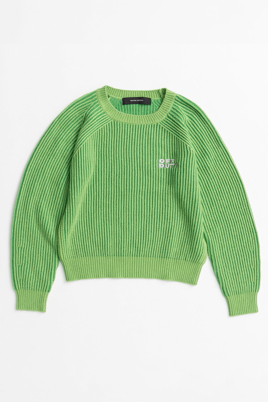 メゾンスペシャル/MAISON SPECIALの【予約販売】OFF DUTY Logo Knit/OFF DUTYロゴニット(GRN(グリーン)/21262366302)