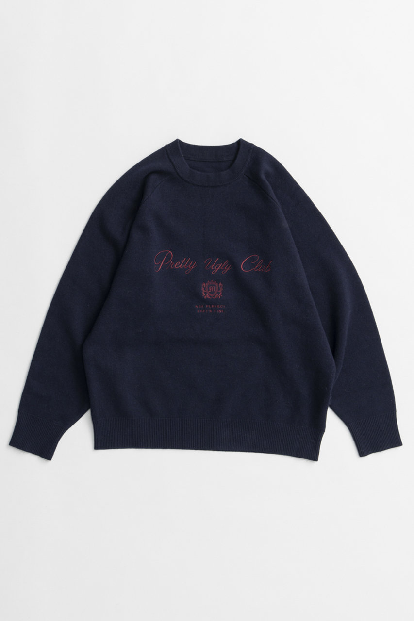 メゾンスペシャル/MAISON SPECIALの【予約販売】Pretty Ugly Club Logo Knit/Pretty Ugly Clubロゴニット(NVY(ネイビー)/21262366303)