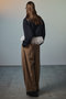 【予約販売】Feather Hem Half-Zip Top/フェザーヘムハーフジップトップ メゾンスペシャル/MAISON SPECIAL