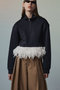 【予約販売】Feather Hem Half-Zip Top/フェザーヘムハーフジップトップ メゾンスペシャル/MAISON SPECIAL