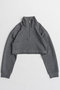 【予約販売】Feather Hem Half-Zip Top/フェザーヘムハーフジップトップ メゾンスペシャル/MAISON SPECIAL